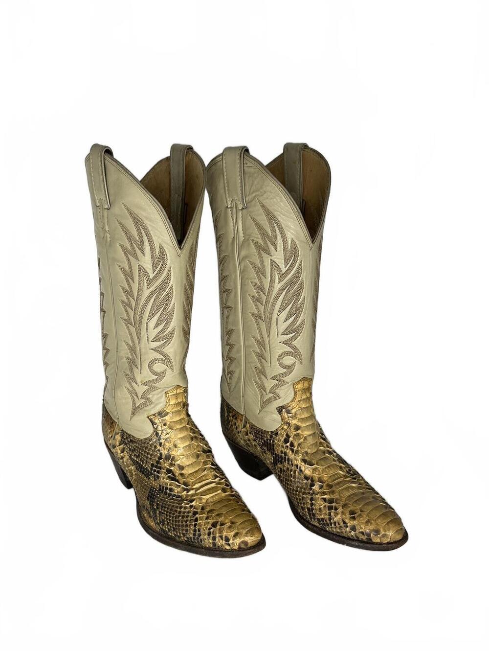 Vintage Preowned Women’s Justin Python Snakeskin Cowboy Boots